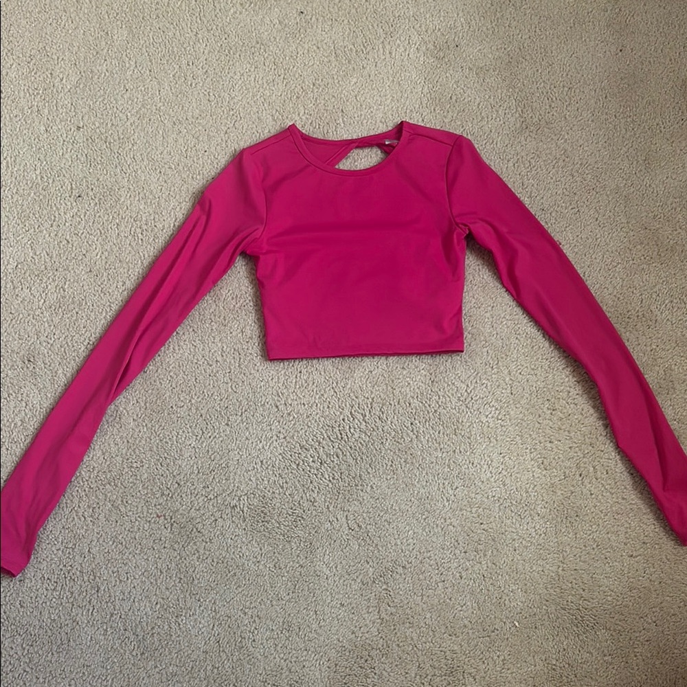 Forever 21 Pink Crop Cut Out shirt